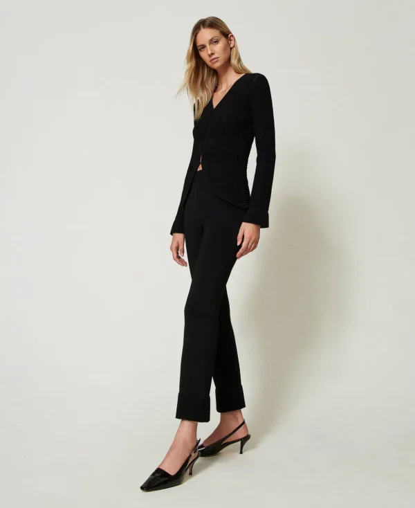 TWINSET Milano Flare-Hosen | Hosenanzüge und Kostüme^Strickhose Im Flare-Fit Schwarz