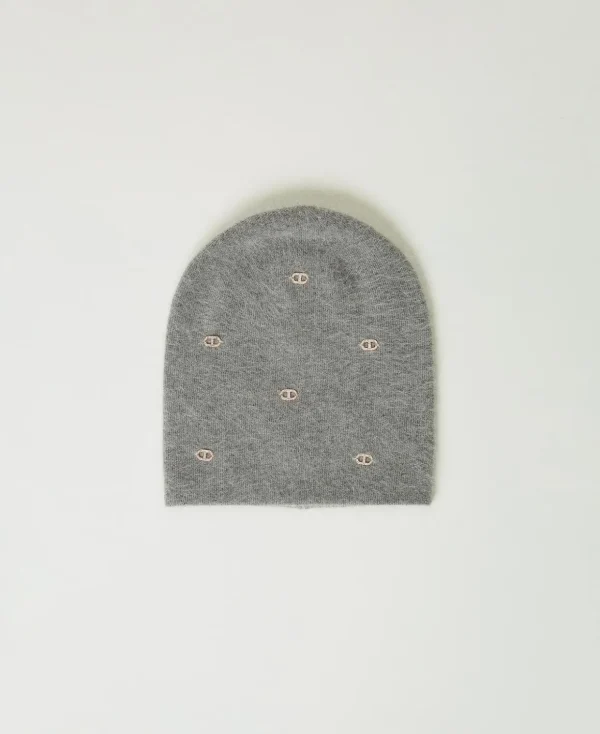 TWINSET Milano Hüte^Strickmütze Mit Oval Ts Warmes Grau-Melange
