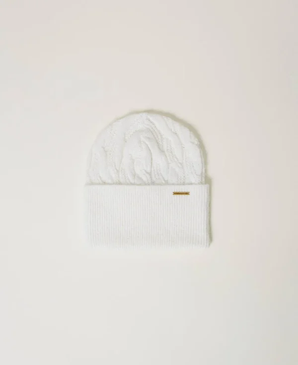 TWINSET Milano Hüte^Strickmütze Mit Zopfmuster Perlmutt
