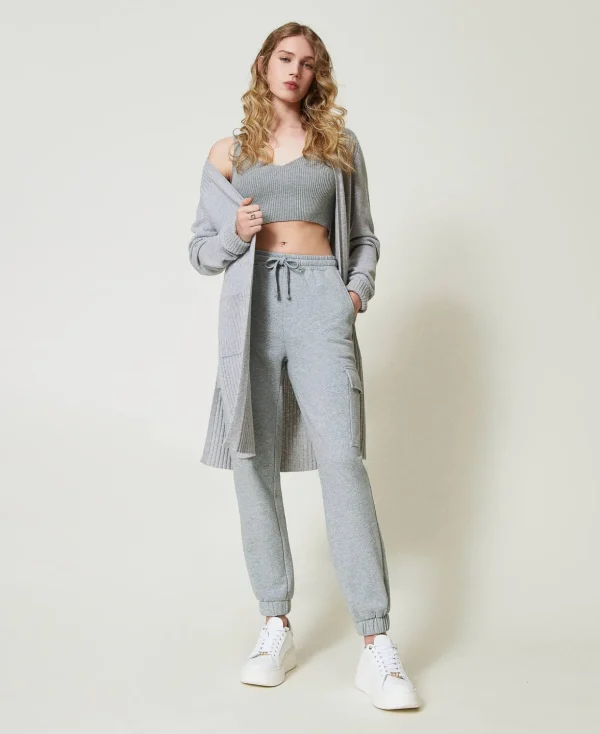 TWINSET Milano Joggers | Cargohosen^Sweatjoggers Mit Oval T Durchschnittgrau-Mélange