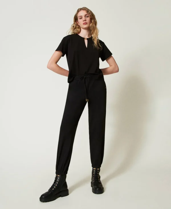 TWINSET Milano Joggers^Sweatjoggers Mit Satin Schwarz
