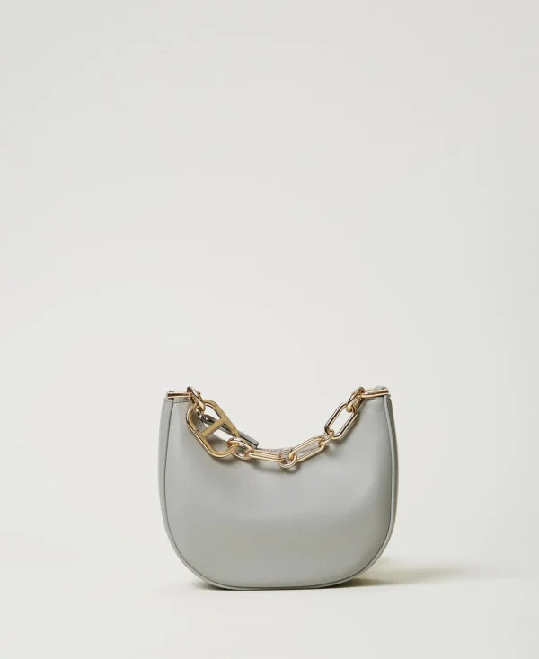 TWINSET Milano Minitaschen | Hobo-Bags^Tasche „Mini Croissant“ Mit „Oval T“-Schließe Mittelgrau
