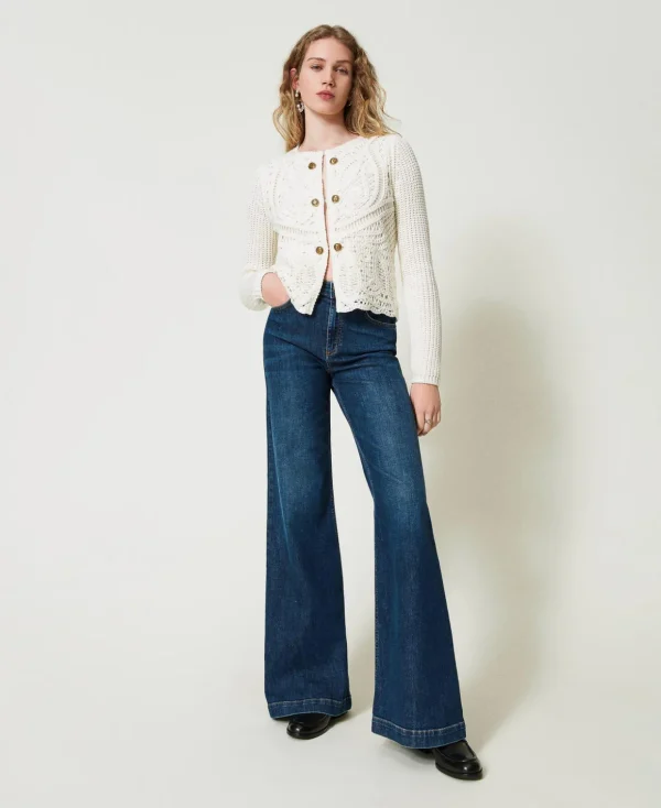 TWINSET Milano Jeans^Wide-Leg-Jeans Mit Fünf Taschen Mittleres "Denimblau"