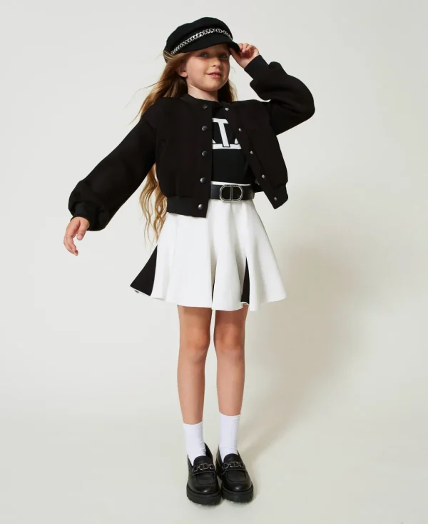 TWINSET Milano Röcke^Zweifarbiger Scubarock Zweifarbig Off White / Schwarz